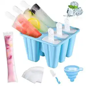 Eis am Stiel Formen aus Silikon von AmzKoi, BPA-frei, 6 Zellen