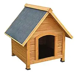 Hundehütte Satacnut aus massivem Holz mit Spitzdach