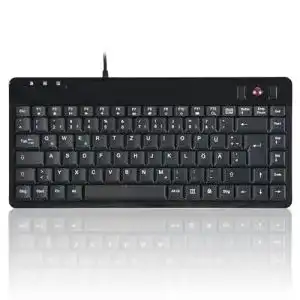 Tastatur mit Trackball Perixx PERIBOARD-505H Plus und USB Hub