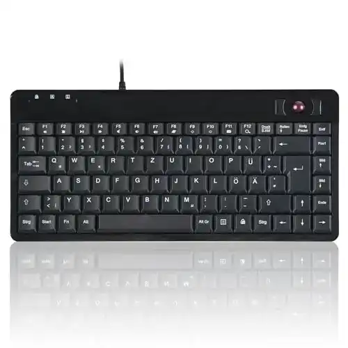 Tastatur mit Trackball Perixx PERIBOARD-505H Plus und USB Hub