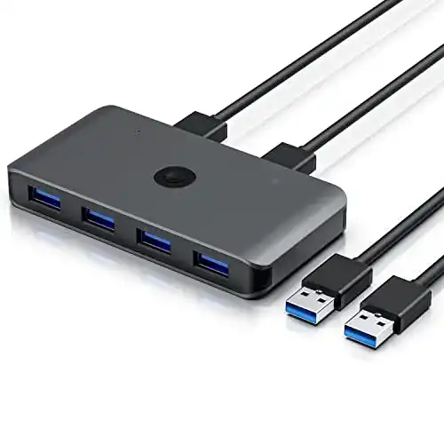 USB Switch CSL-Computer 3.2 Gen1 für 2 PCs mit 4 USB-Anschlüssen