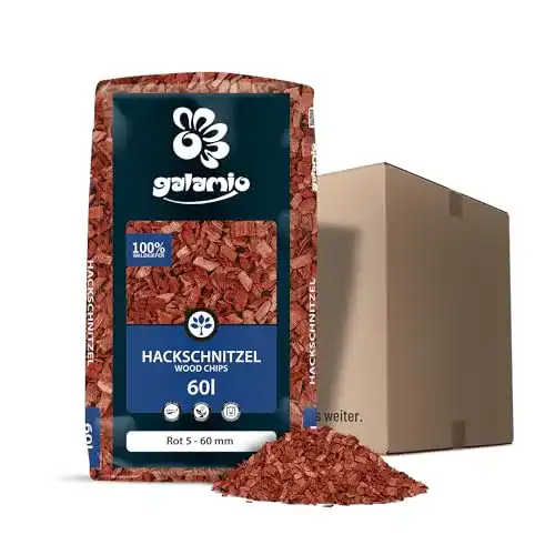 Hackschnitzel aus Kiefernholz Rot für Mulch und Garten dekor