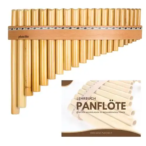 Panflöte Plaschke Instruments aus Südtirol, Holz-Riemen Design, 20 Töne