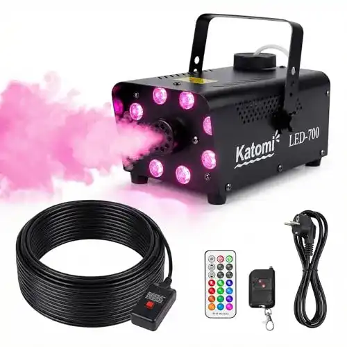 Nebelmaschine Katomi 700W mit RGB Effekt und 13 Farben, 8 LED