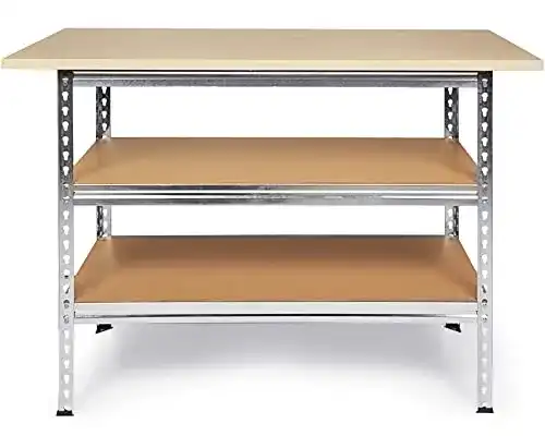 Werkbank Ondis24 Uwe 120cm mit Metallregal und Werktisch