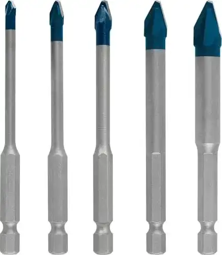 Bosch Fliesenbohrer Set 5x Expert HEX-9 HardCeramic für präzise Bohrungen