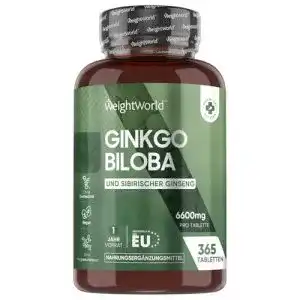 Ginkgo Biloba Tabletten mit Sibirischem Ginseng – 6600mg pro Dose