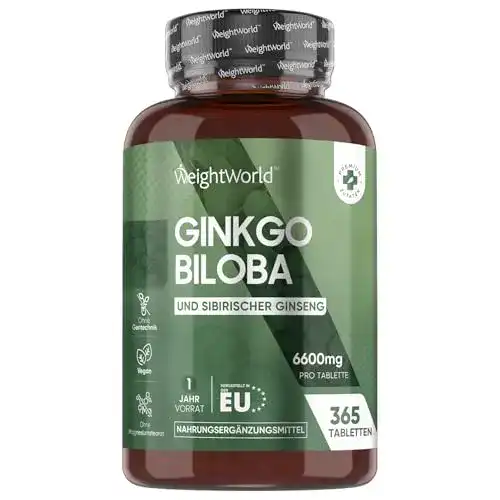 Ginkgo Biloba Tabletten mit Sibirischem Ginseng – 6600mg pro Dose