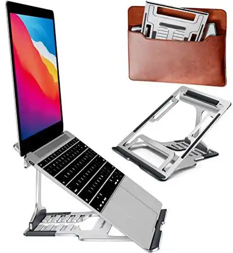 Laptop-Ständer von ivoler mit 3 Faltmethoden und 6 Höhenstufen