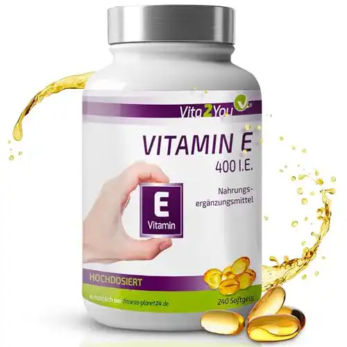 Vitamin E Vita2You 400 IE – 240 Softgel-Kapseln mit 416 mg Vitamin E