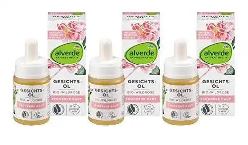 Alverde Gesichtsöl Wildrose für trockene Haut im 3er Pack (3x15ml)