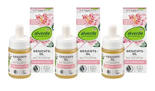 Alverde Gesichtsöl Wildrose für trockene Haut im 3er Pack (3x15ml)