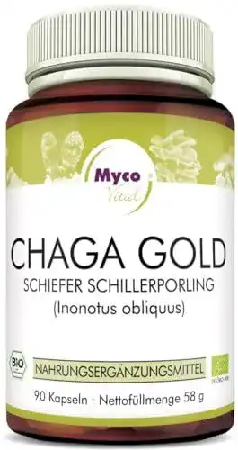 Chaga Mycovital Gold Pilzpulver-Kapseln, 93 Kapseln mit 750mg