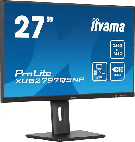 iiyama Prolite XUB2797QSNP-B1 27 Zoll WQHD Monitor mit USB-C und KVM-Switch