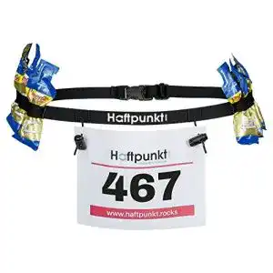Startnummernband mit Haftpunkt und 6 Gel Haltern zur Befestigung