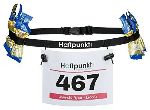 Startnummernband mit Haftpunkt und 6 Gel Haltern zur Befestigung