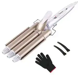 Lockenstab mit 3 Fässern von TOP4EVER Welleneisen für Haarstyling