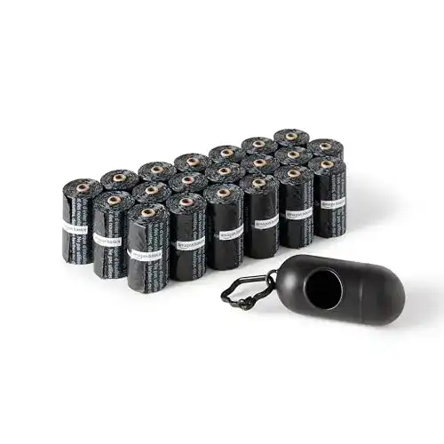 Hundekotbeutel Amazon Basics mit Spender und Leinenclip