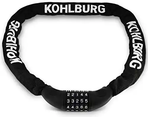 Langes Fahrradschloss Kohlburg mit Zahlencode, 110 cm und 6 mm stark