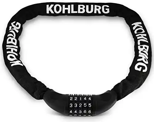 Langes Fahrradschloss Kohlburg mit Zahlencode, 110 cm und 6 mm stark