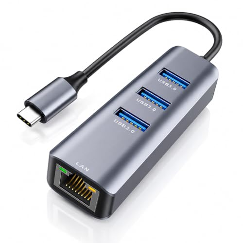 USB-C Ethernet Adapter von Ablewe – Aluminium 4 in 1