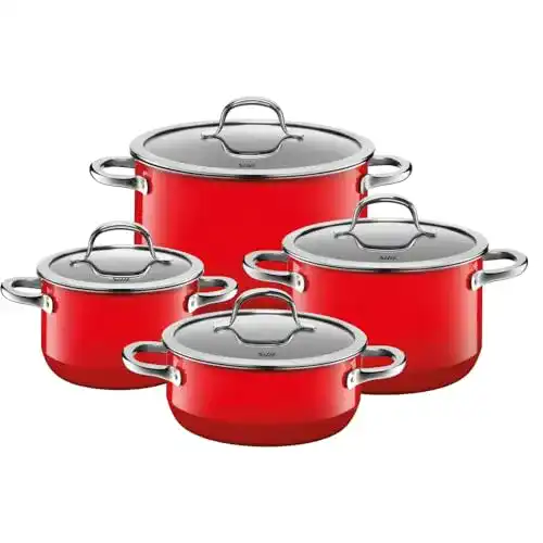Silit Passion Red 4-teiliges Topfset aus Silargan