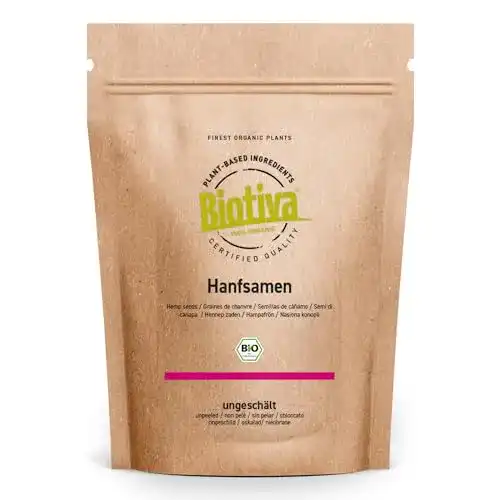 Biotiva Hanfsamen ungeschält Bio 1kg Vorteilspack
