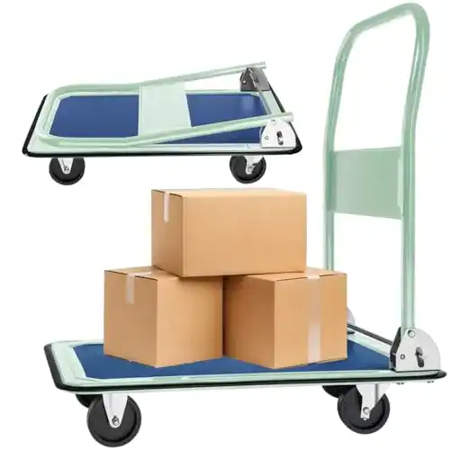 Tectake Handwagen – Zusammenklappbarer Plattformwagen für den Transport