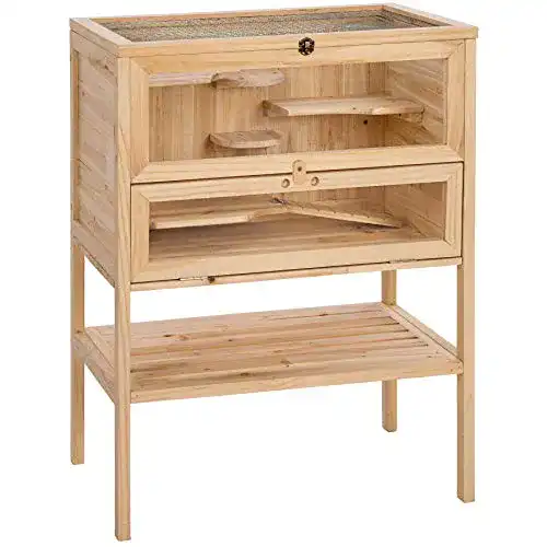 Hamsterkäfig tectake 403246 aus Holz für Kleintiere mit mehreren Etagen