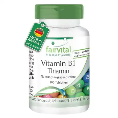 Vitamin B1 von Fairvital, 100 mg Thiamin, hochdosiert und vegan