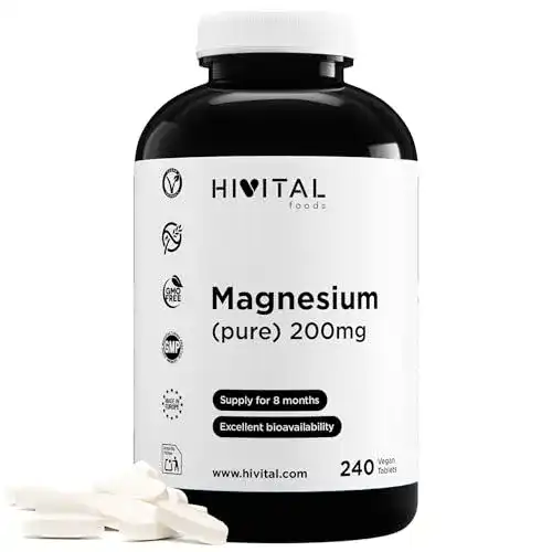 Magnesium Kapseln von Hivital Foods mit 200 mg pro Kapsel