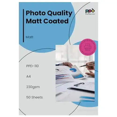Fotopapier A4 PPD 230g Matt für Inkjet Drucker, 50 Blatt