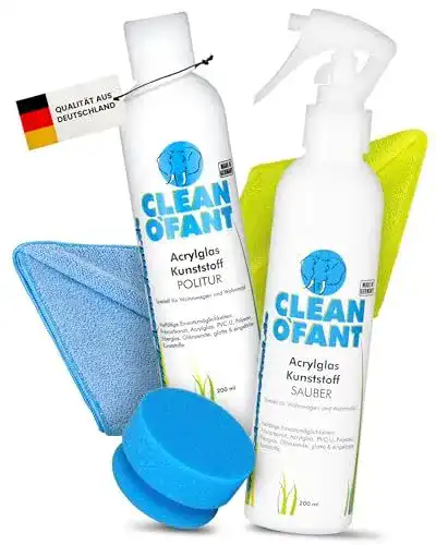 Kunststofffenster-Reiniger Cleanofant für Acrylglas und Kunststoff