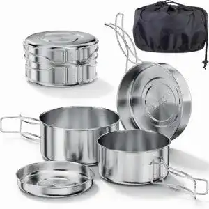 Camping Kochgeschirr Set aus Edelstahl von Bestargot