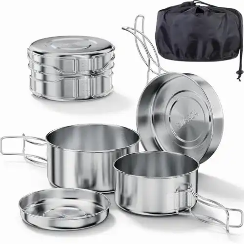 Camping Kochgeschirr Set aus Edelstahl von Bestargot