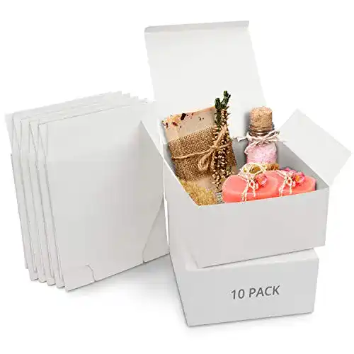 Geschenkboxen aus Kraftpapier in Weiß, 10 Stück