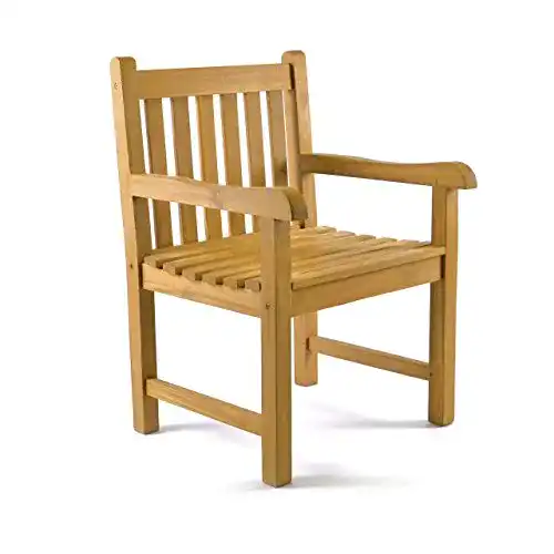Gartenstuhl aus Holz von Divero Teak-Gartensessel im Landhausstil
