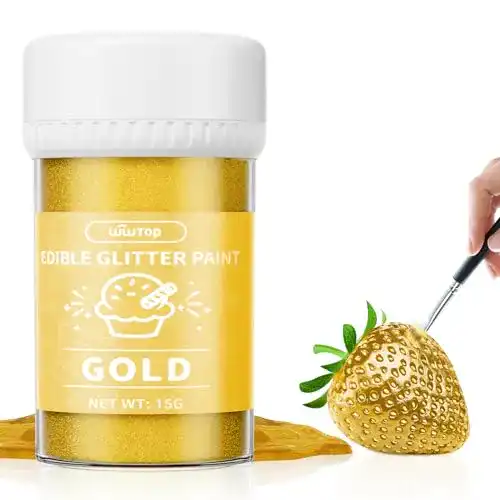 Essbarer Glitzer Gold 15g – Flüssiges Glitzerpulver für Lebensmittel