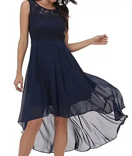 Abendkleid Laorchid Damen Festliches Kleid ärmellos in Navy Blau