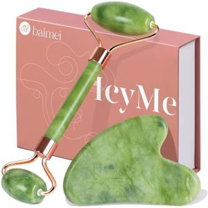 Gua Sha Baimei und Gesichtsroller Set für Hautpflege