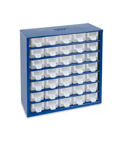 Kleinteilemagazin Tayg mit 35 Schubladen aus Metall, stapelbar