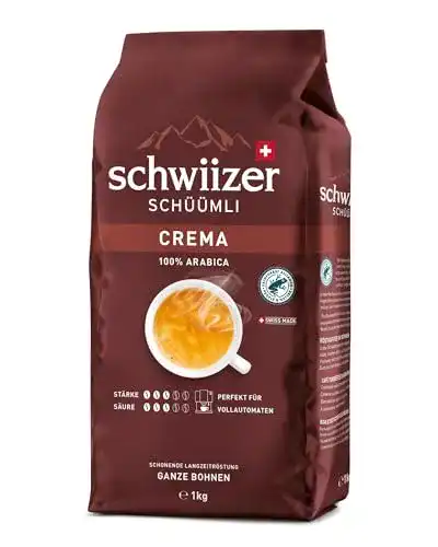 Kaffeebohnen Schwiizer Schüümli Medium Roast Crema Ganze