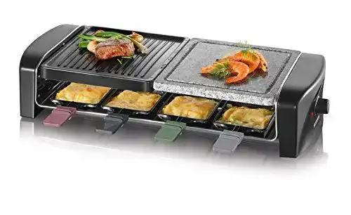 Raclette-Grill mit Naturgrillstein und Grillplatte von Severin