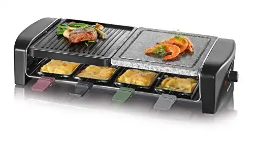 Raclette-Grill mit Naturgrillstein und Grillplatte von Severin
