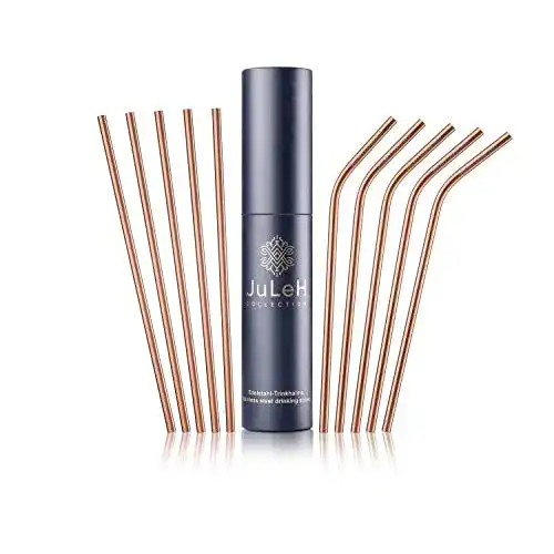 Edelstahl-Strohhalm JuLeH Collection 10er Set in Rosé Gold