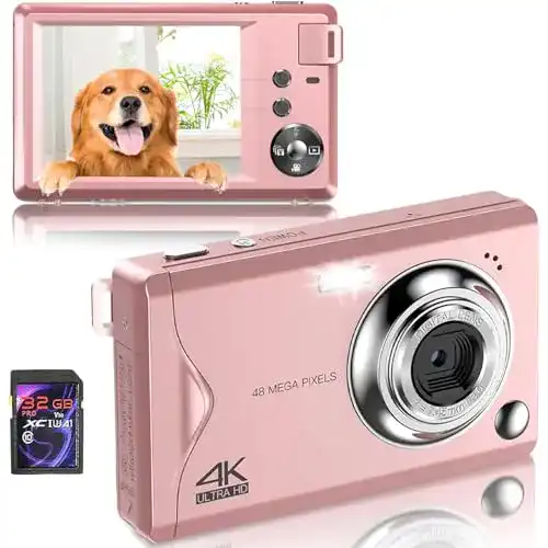 Digitalkamera Fine Life Pro 48MP 1080P Full HD in Pink