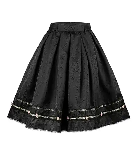 Trachtenrock Kamellia Damen Vintage knielang für Oktoberfest und Freizeit
