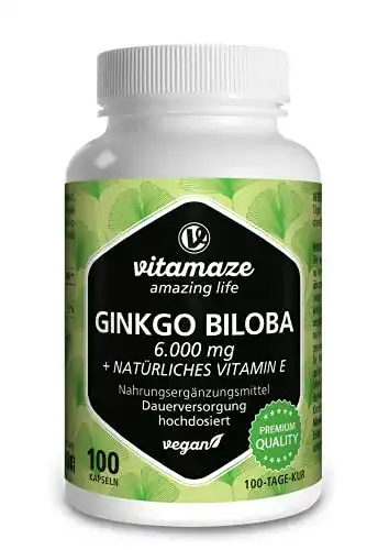 Ginkgo Biloba Kapseln von Vitamaze für vegane Ernährung