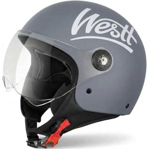Jethelm Retro Westt Motorradhelm mit Visier ECE 22.06