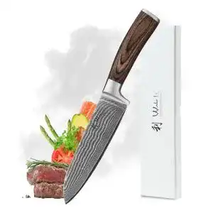 Wakoli Damastmesser EDIB Santoku 17 cm Hochwertiges Küchenmesser